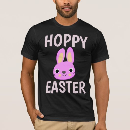 PINK BUNNY HOPPY EASTER KIDS T - SHIRT (Vorderseite)