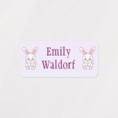 Pink Bunny  Kids' Name Clothing School Labels Etiketten (Design 1)