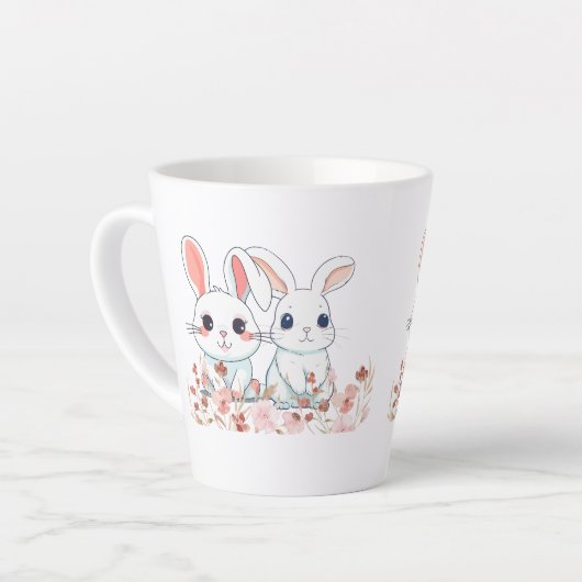 Pink Bunny Latte Tasse (Linke Ecke)