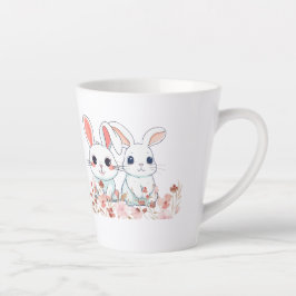 Pink Bunny Latte Tasse