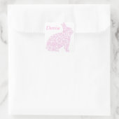 Pink Bunny Name Sticker (Tasche)