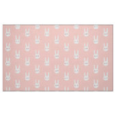 Pink Bunny Niedlich White Rabbit Muster Stoff (Fat Quarter (45,7 x 55,9 cm))
