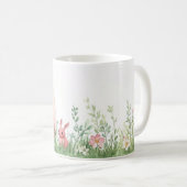 Pink Bunny & Ostereier auf der Blumenwiese - Paste Kaffeetasse (VorderseiteRechts)