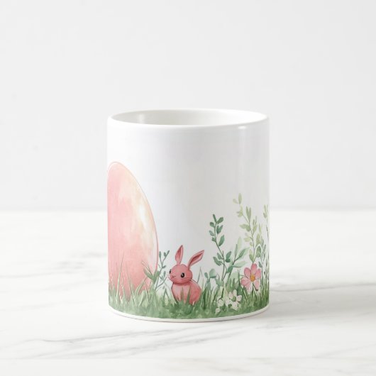 Pink Bunny & Ostereier auf der Blumenwiese - Paste Kaffeetasse (Mittel)