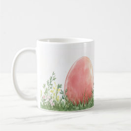 Pink Bunny & Ostereier auf der Blumenwiese - Paste Kaffeetasse
