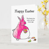 Pink Bunny Osterkarte Karte (Gelbe Blume)