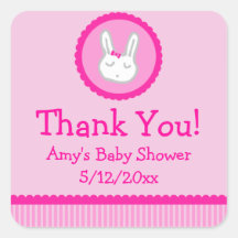 Pink Bunny Personalisiert Baby Shower Fevor Tags