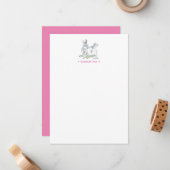 Pink Bunny Personalisiert Stationery Mitteilungskarte (Vorderseite/Rückseite Beispiel)