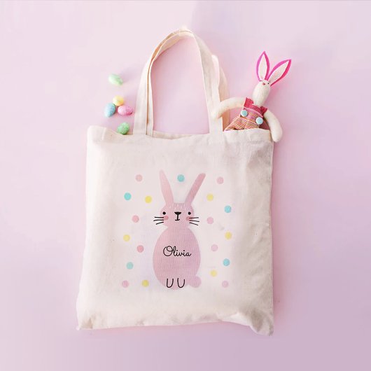 Pink Bunny Personalisiert Tragetasche