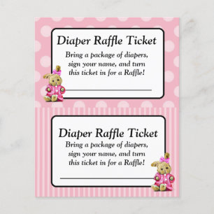 Pink Bunny Pink Baby Duschkabine Raffle Ticket Flyer