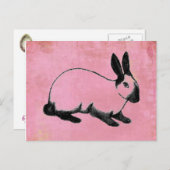 Pink Bunny Postcard Postkarte (Vorne/Hinten)