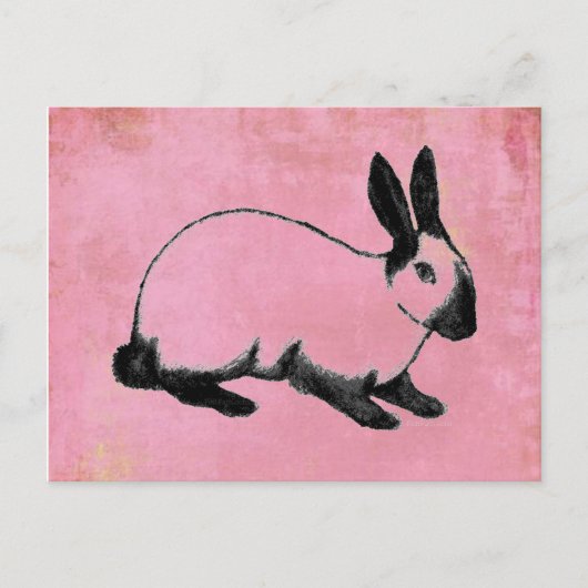 Pink Bunny Postcard Postkarte (Vorderseite)