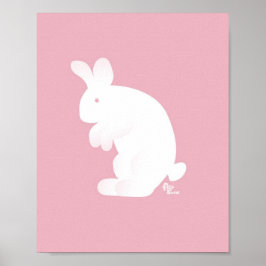 Pink Bunny Print Poster