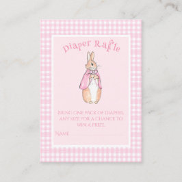 Pink Bunny Rabbit Diaper Raffle Baby Dusche Begleitkarte
