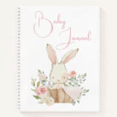 Pink Bunny Rabbit Extravagant Script Baby Notizblock (Vorderseite)
