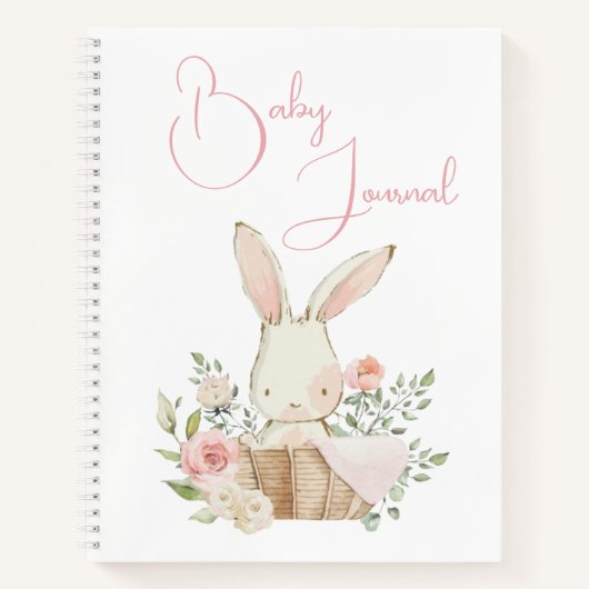 Pink Bunny Rabbit Extravagant Script Baby Notizblock (Vorderseite)