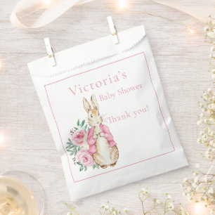 Pink Bunny Rabbit Floral Baby Dusche Geschenktütchen