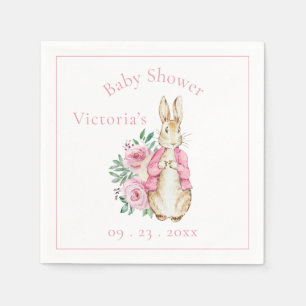 Pink Bunny Rabbit Floral Baby Dusche Serviette