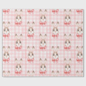 Pink Bunny Rabbit Geschenk Geschenkpapier (Flach)