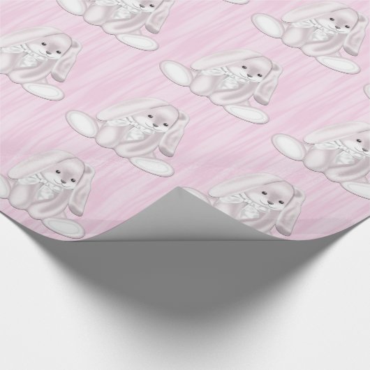 Pink Bunny Rabbit Geschenkpapier (Ecke)