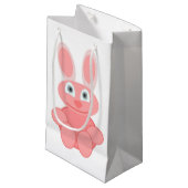 PINK BUNNY RABBIT KLEINE GESCHENKTÜTE (Vorderseite Schrägansicht)