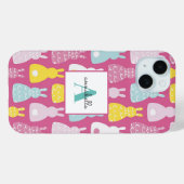 Pink Bunny Rabbit Muster Case-Mate iPhone Hülle (Rückseite (Horizontal))