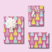 Pink Bunny Rabbit Muster Geschenkpapier Set