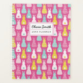 Pink Bunny Rabbit Muster Planer (Vorderseite)