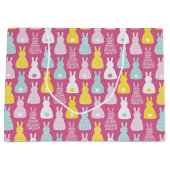 Pink Bunny Rabbit Ostergeburt Große Geschenktüte (Vorderseite)