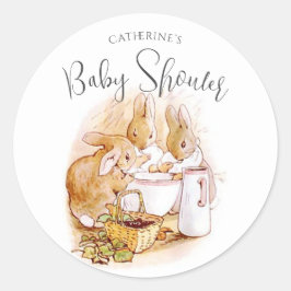 Pink Bunny Rabbit Personalisiert Runder Aufkleber