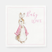 Pink Bunny Rabbit Pink Babydusche Serviette (Vorderseite)