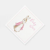 Pink Bunny Rabbit Pink Babydusche Serviette (Ecke)