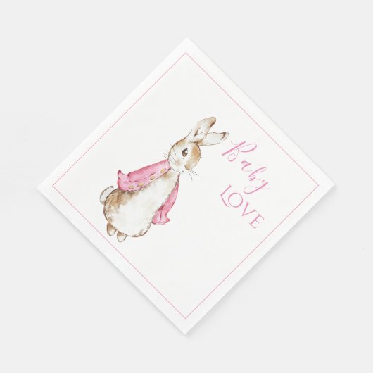 Pink Bunny Rabbit Pink Babydusche Serviette (Ecke)