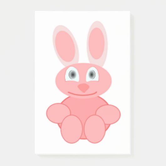 PINK BUNNY RABBIT POST-IT KLEBEZETTEL (Vorderseite)