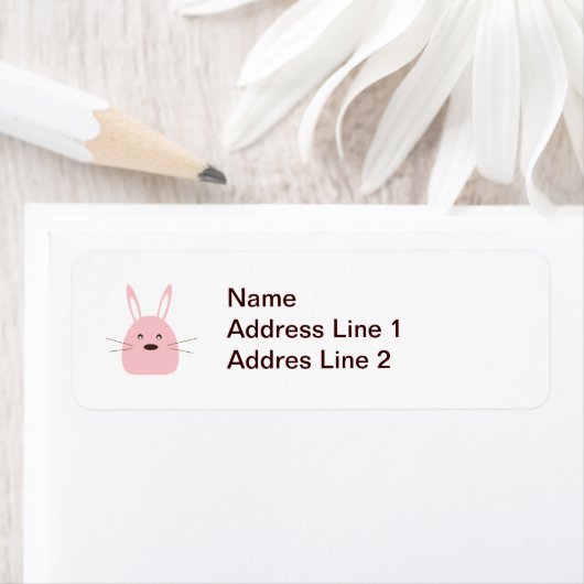 Pink Bunny Return Address Label (Insitu)