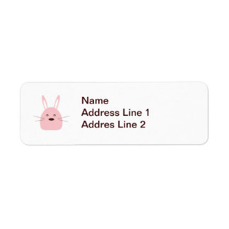 Pink Bunny Return Address Label