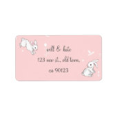 Pink Bunny Rücksendeadressen-Aufklebers Adressaufkleber (Vorne)