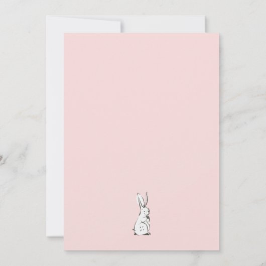 Pink Bunny Second Birthday Einladung (Rückseite)