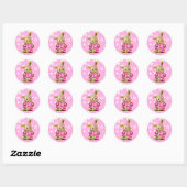 Pink Bunny und White Polka Dot Stickers (Blatt)