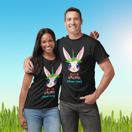 Pink Bunny Unicorn Bunnicorn Familienname hinzufüg T-Shirt
