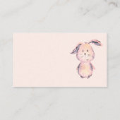 Pink Bunny Watercolor Kinderdusche Windelwaschmasc Begleitkarte (Rückseite)