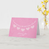 Pink Bunt Baby Gratulationen Karte (Gelbe Blume)