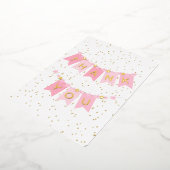 Pink Bunting Flags Gold Foil Danke Karte (Gedreht)