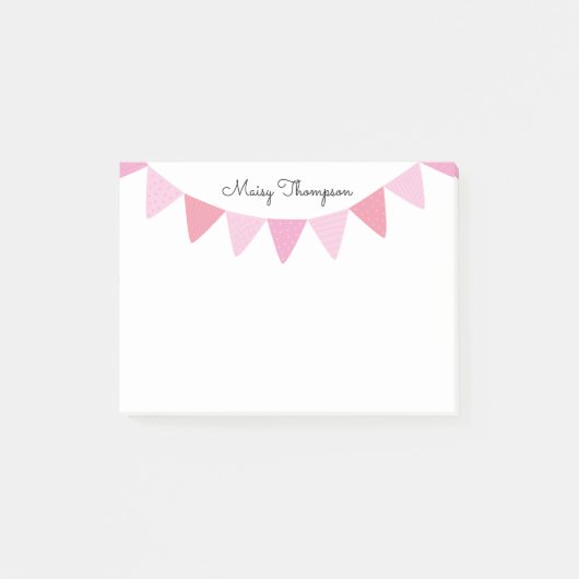 Pink Bunting Skriptname Post-it Klebezettel (Vorderseite)