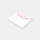 Pink Bunting Skriptname Post-it Klebezettel (angewinkelt)