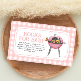Pink Burger BBQ Baby Shower Books for Baby Begleitkarte