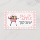 Pink Burger BBQ Baby Shower Diaper Raffle Begleitkarte (Vorderseite)