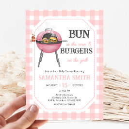 Pink Burger BBQ Baby Shower Einladung
