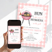 Pink Burger BBQ Baby Shower Einladung