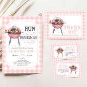 Pink Burger BBQ Baby Shower Einladung